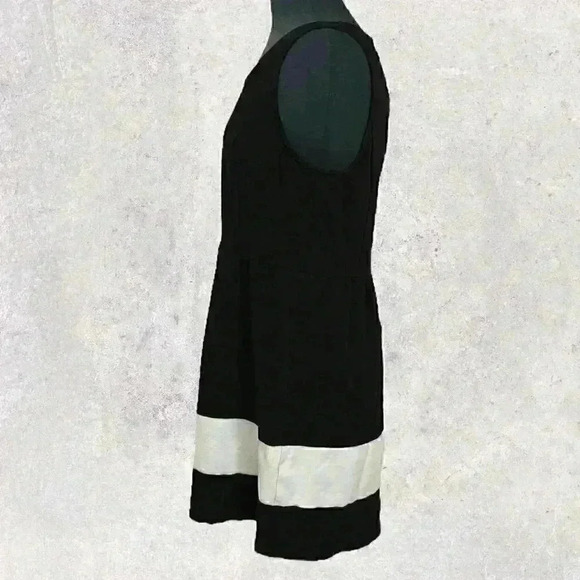 Kenzie Sleeveless Fit &‎ Flare Dress Color Block Black White Large - Picture 2 of 5